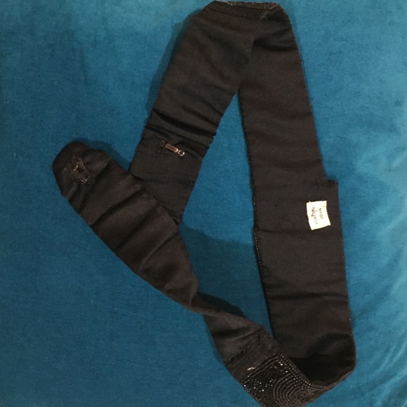 VTG 80s Beaded Belt - Black Cummerbund - Picture 5 of 5